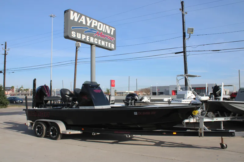 The Image of 2024 Mamba 24VX boat at Waypoint Marine Supercenter, displayed on a trailer. - 0