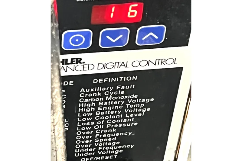 Slide: The Image of Kohler advanced digital control panel on 2006 Sea Ray 340 Sundancer boat. - 17