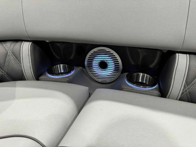 Slide: The Image of Interior of 2024 Bennington LXS Series 23 LXSSB with illuminated cup holders. - 15