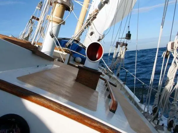 Slide: The Image of Penobscot Boat Works Pinky Schooner 1976 - 8