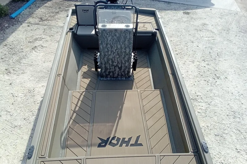 Slide: The Image of 2026 Thor 1900 Low Country Elite boat interior, featuring sleek design and spacious layout. - 17