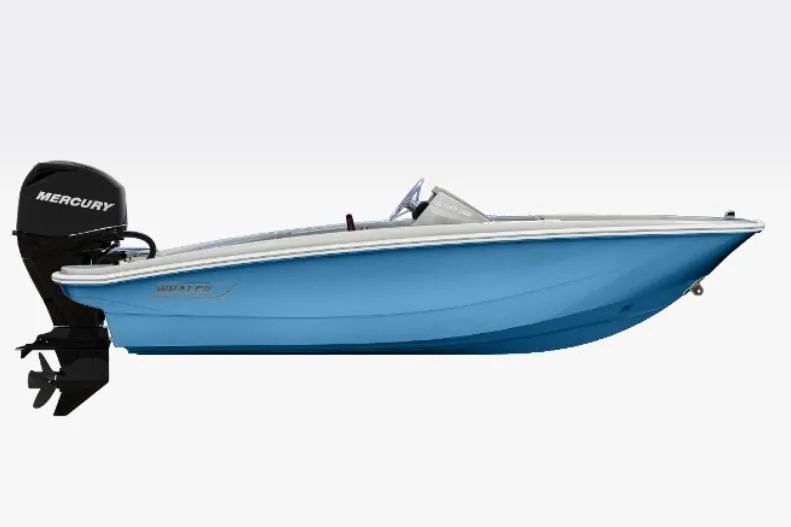 The Image of 2026 Boston Whaler 130 Super Sport boat, blue, side view. - 0