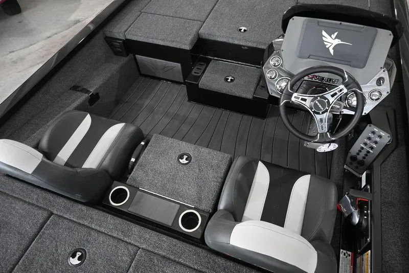 Slide: The Image of 2026 Vexus AVX 1980 boat interior with dual seats and modern dashboard. - 3