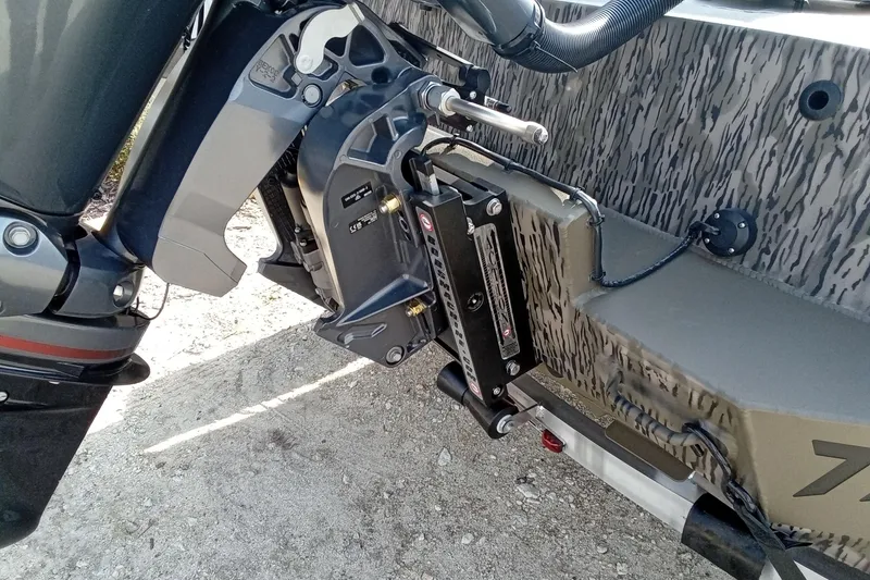 Slide: The Image of 2026 Thor 1900 Low Country Elite boat engine mount detail, featuring rugged design. - 14