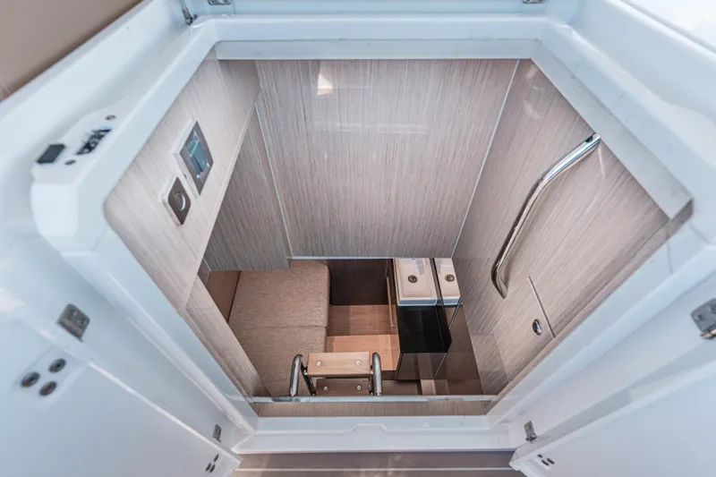 Slide: The Image of Interior view of 2024 Fjord Boats 53XL, featuring modern design and sleek finishes. - 42