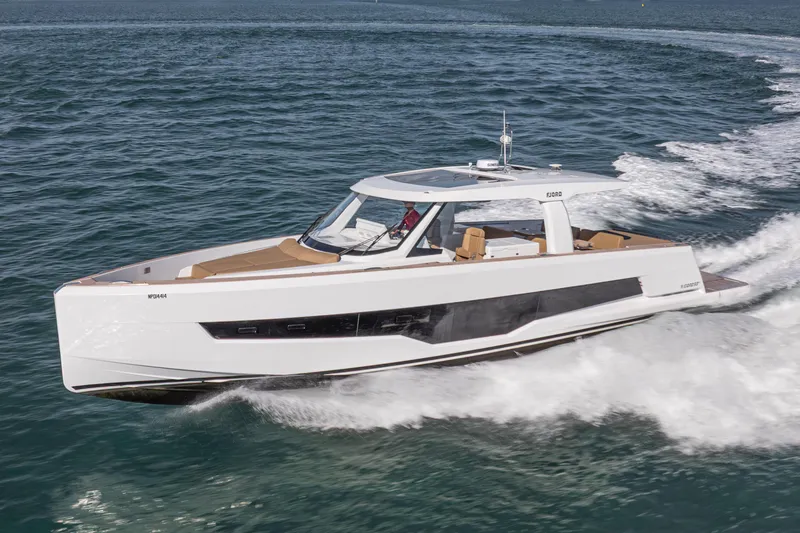 Slide: The Image of 2024 Fjord Boats 53XL cruising on open water, showcasing sleek design and performance. - 5