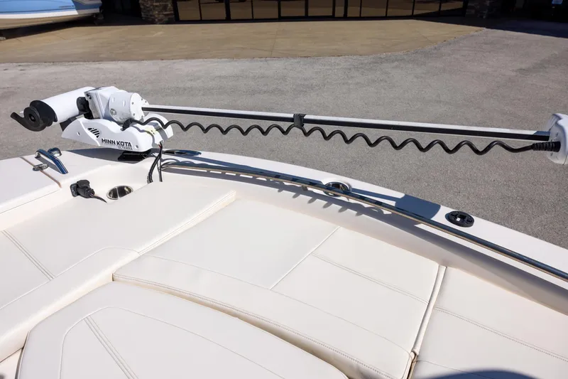 Slide: The Image of 2021 Grady-White 251 Coastal Explorer with Minn Kota trolling motor on deck. - 18