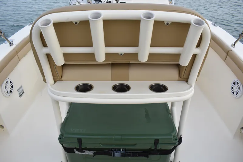 Slide: The Image of 2020 Scout 215 XSF boat with Yamaha 150 engine on calm water. - 18