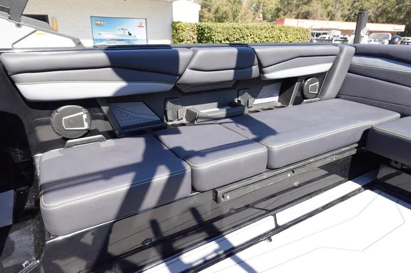 Slide: The Image of 2026 Axis A245 boat interior with sleek seating and modern design elements. - 13