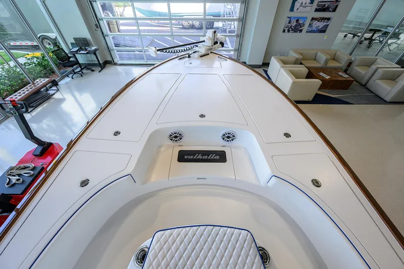 Slide: The Image of 2026 Valhalla Boatworks V-28 Bay interior, showcasing sleek design and modern features. - 13