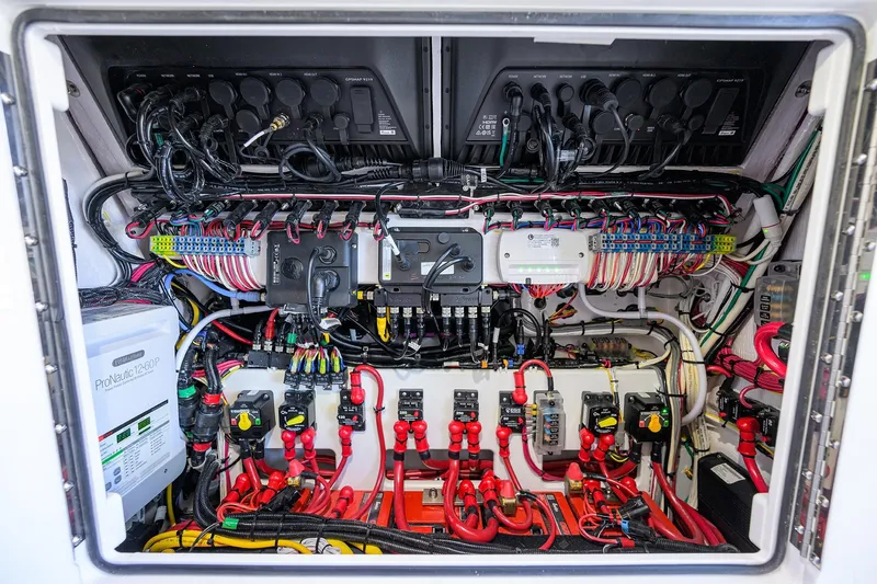 Slide: The Image of Electrical system of 2026 Valhalla Boatworks V-28 Bay, showcasing wiring and components. - 35