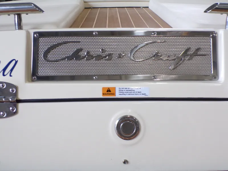 Slide: The Image of Chris-Craft Launch 27 boat, 2021 model, nameplate and warning label. - 16