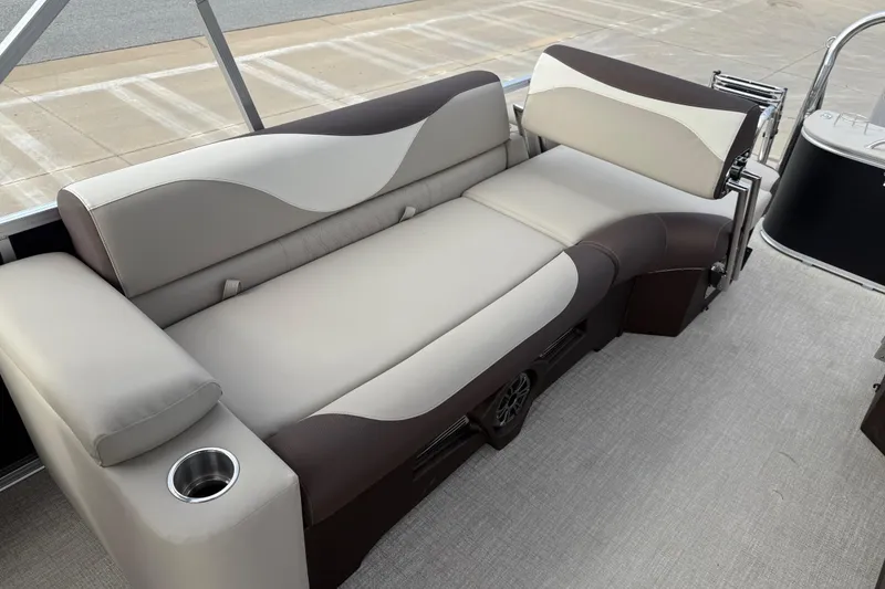 Slide: The Image of Luxurious seating on 2026 Avalon LSZ Quad Lounger Shift pontoon boat. - 30