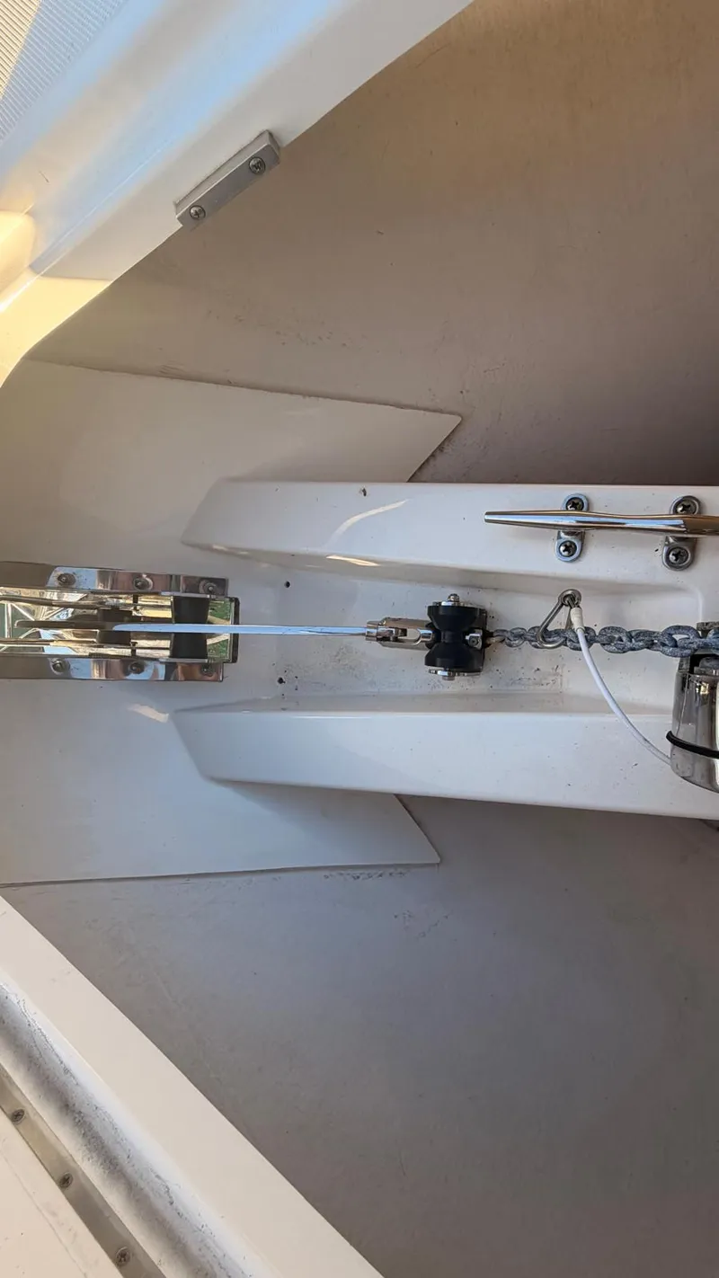 Slide: The Image of Anchor chain on a 2023 Tiara Sport 34 LS boat. - 34