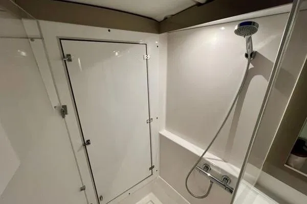 Slide: The Image of Modern shower area in 2023 Fountaine Pajot Isla 40 catamaran bathroom. - 38