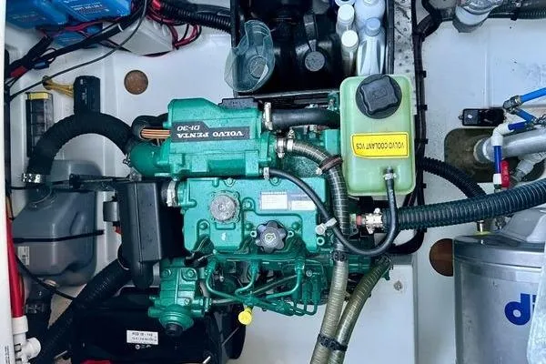 Slide: The Image of Engine compartment of 2023 Fountaine Pajot Isla 40 catamaran with Volvo Penta engine. - 86