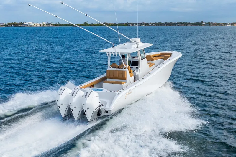 The Image of 2026 Yellowfin 36 Offshore boat cruising on water. - 0
