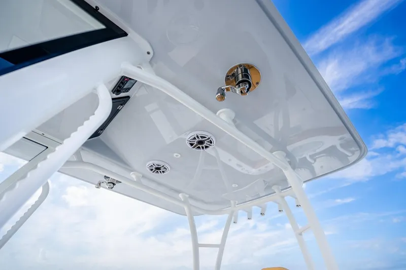 Slide: The Image of Interior view of 2026 Yellowfin 36 Offshore boat deck. - 11