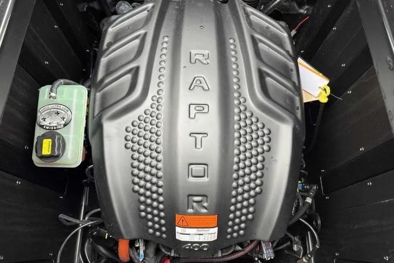 Slide: The Image of 2026 Moomba Tykon engine featuring Raptor branding and components. - 2