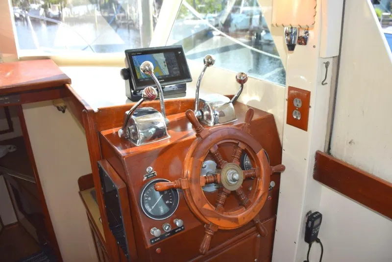Slide: The Image of Teak cutter helm wheel at lower station - 9