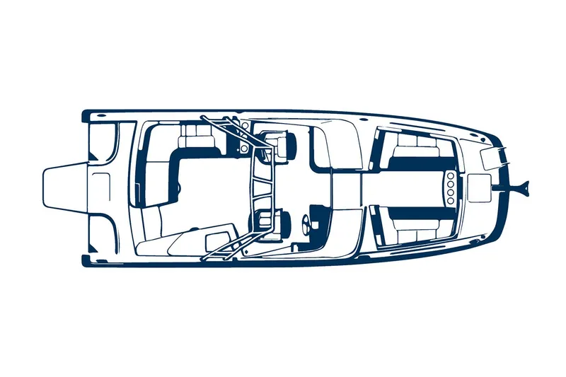 Slide: The Image of Manufacturer Provided Image: Top view blueprint of 2026 World Cat 230 SD boat layout. - 21