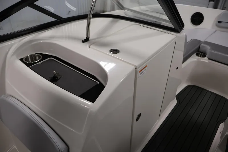 Slide: The Image of 2026 Bayliner VR6 Bowrider I/O interior with sleek seating and modern design. - 25