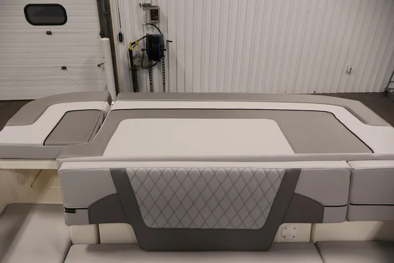 Slide: The Image of 2026 Bayliner VR6 Bowrider I/O interior with sleek, modern seating design. - 33