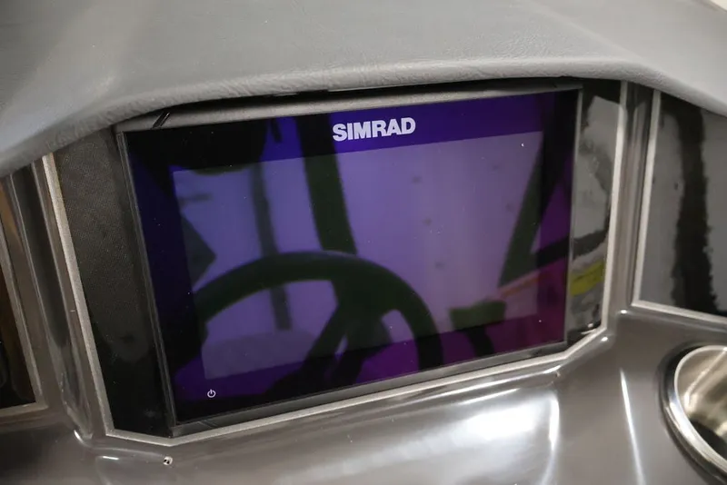 Slide: The Image of Simrad display on 2026 Bayliner VR6 Bowrider I/O dashboard. - 22
