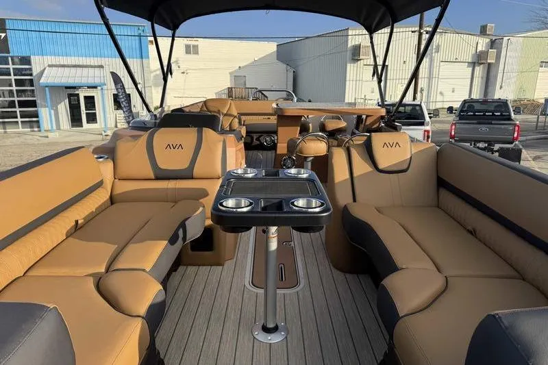 Slide: The Image of 2026 Avalon 2585 25 Catalina ENT pontoon boat with luxurious seating and modern design. - 9