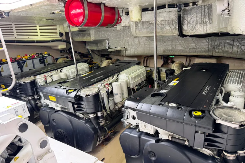Slide: The Image of Engine room of 2014 Tiara Yachts 5800 Sovran with dual IPS-600 engines. - 54
