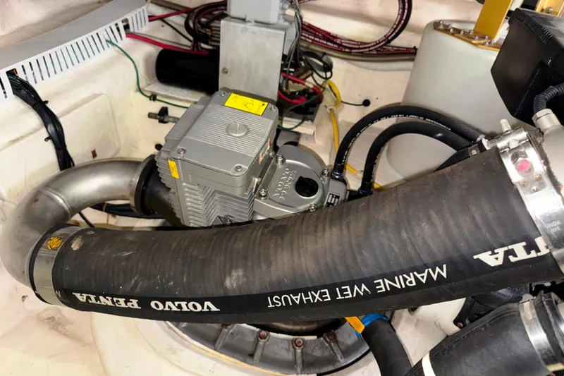 Slide: The Image of Engine compartment of 2014 Tiara Yachts 5800 Sovran with Volvo Penta marine exhaust system. - 58