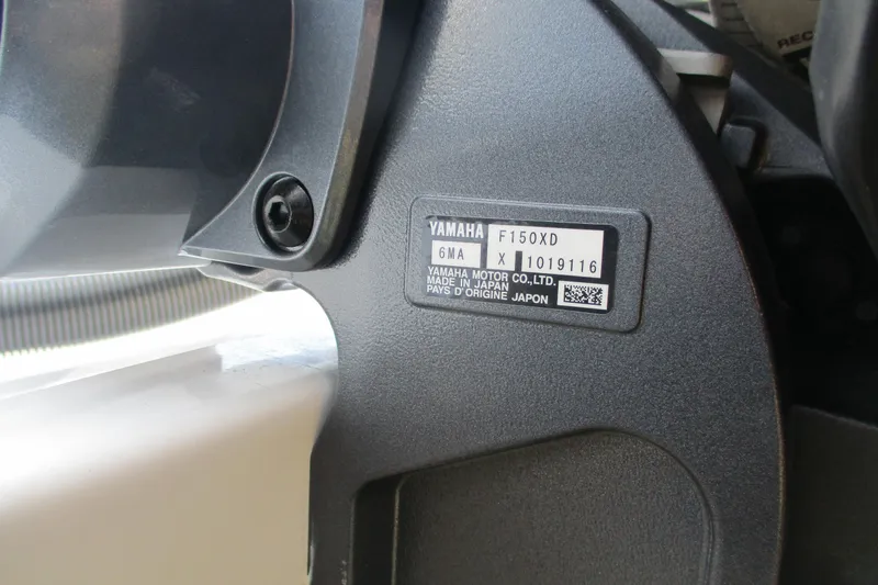 Slide: The Image of Yamaha F150XD engine label on 2026 Sea Fox 268 Commander boat. - 12
