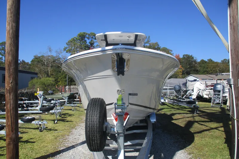 Slide: The Image of 2026 Sea Fox 268 Commander boat on trailer in outdoor storage area. - 5