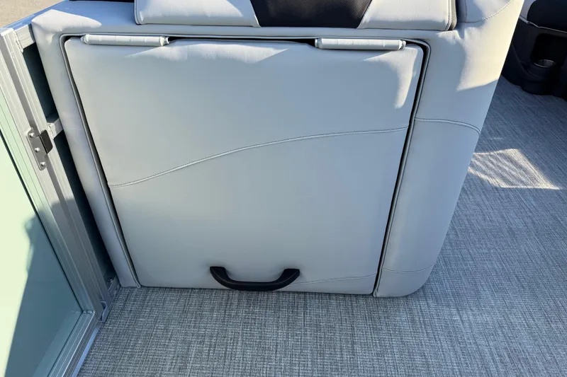 Slide: The Image of 2026 Avalon LSZ Quad Lounger Shift seat with storage compartment, gray upholstery. - 36