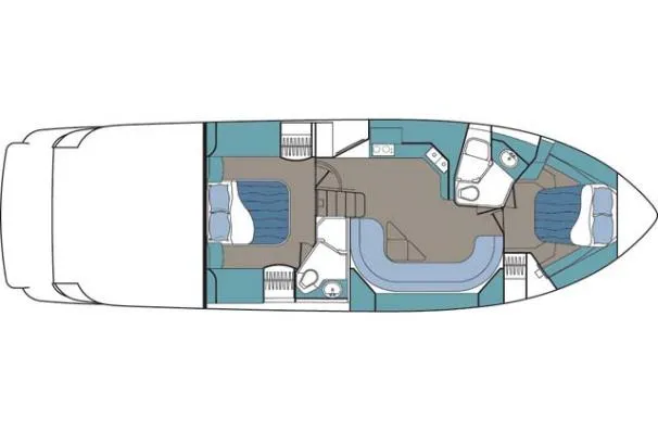Slide: The Image of 2005 Cruisers Yachts 520 Express floor plan layout. - 38