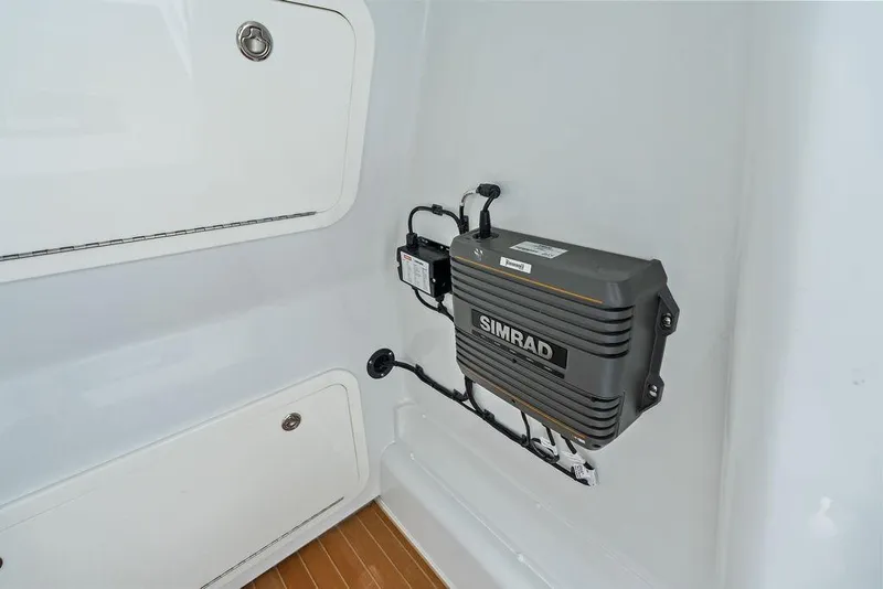 Slide: The Image of Simrad equipment installed on 2021 Yellowfin 36 Offshore boat interior. - 22