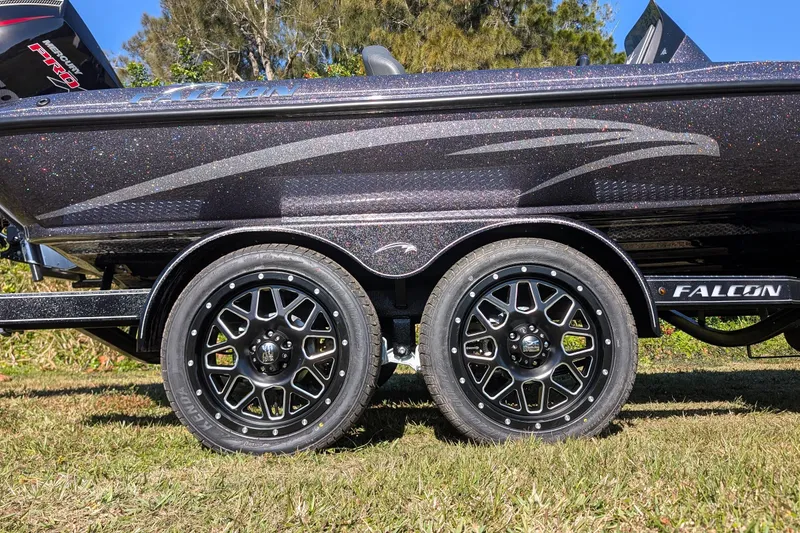 Slide: The Image of 2026 Falcon F20 PREDATOR boat trailer with stylish black alloy wheels. - 8