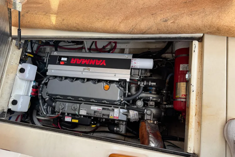 Slide: The Image of Engine compartment of a 2001 Ellis 36 Flybridge with Yanmar engine. - 34