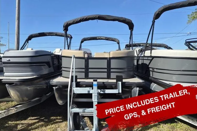 The Image of 2026 Sylvan MIRAGE 822 CLZ DH pontoon boat with trailer, GPS, and freight included. - 0