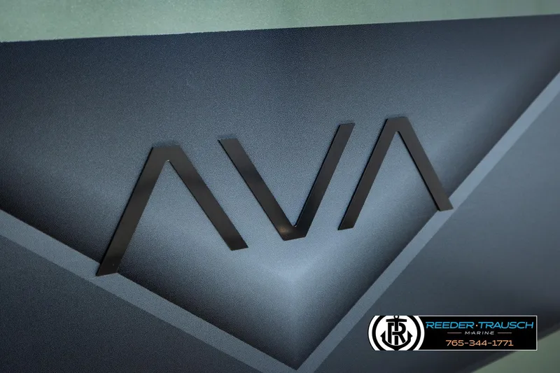 Slide: The Image of 2026 Avalon VEN85 CCF logo on sleek, modern surface with Reeder-Trausch Marine branding. - 47