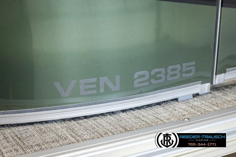 Slide: The Image of 2026 Avalon VEN85 CCF boat with VEN 2385 marking, Reeder-Trausch Marine branding. - 48