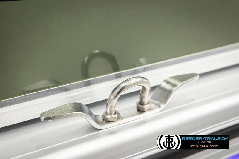 Slide: The Image of Close-up of Avalon VEN85 CCF 2026 boat cleat with Reeder-Trausch Marine logo. - 51