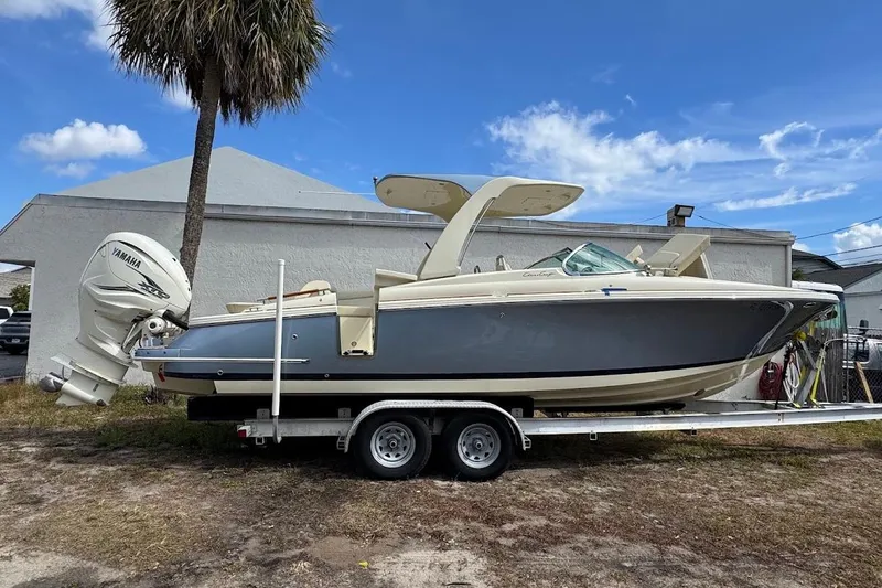 Slide: The Image of 2020 Chris-Craft Launch 28 interior with luxurious seating and elegant design. - 22