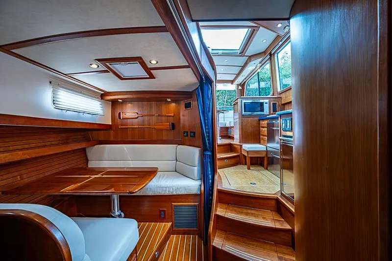Slide: The Image of Interior of 2016 Sabre 42 Salon Express yacht with wood finish and modern amenities. - 30