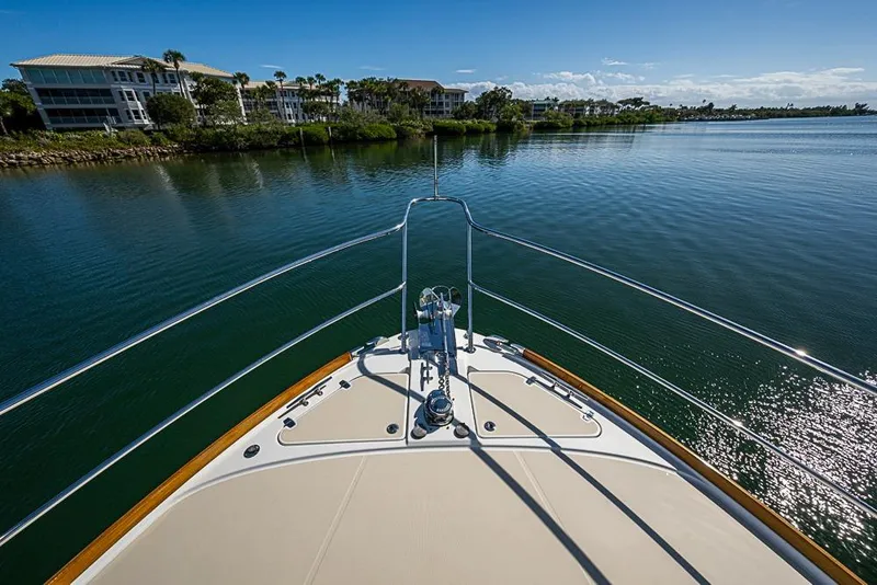 Slide: The Image of Bow view of 2016 Sabre 42 Salon Express yacht on calm waters. - 9