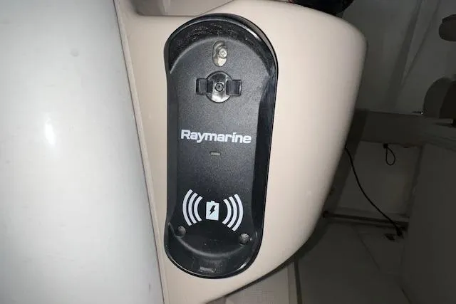 Slide: The Image of Raymarine charging station on 2020 Boston Whaler 250 Outrage boat. - 15