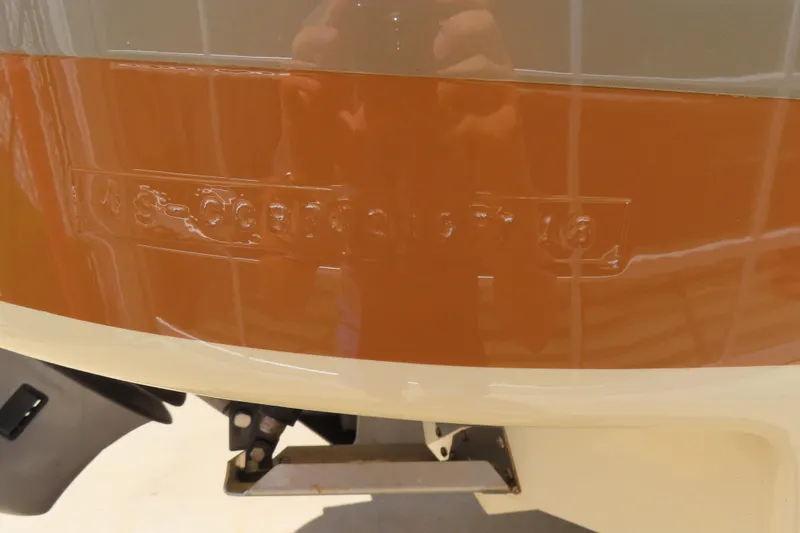 Slide: The Image of 2018 Chris Craft Launch 34 boat hull with embossed identification number. - 38