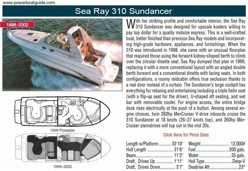 Slide: The Image of Sea Ray 310 Sundancer 2001 - 1