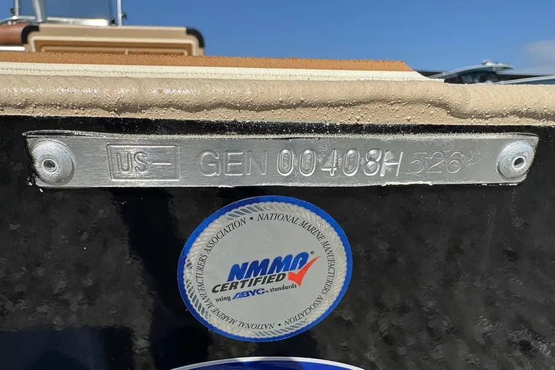 Slide: The Image of Hull identification number on a 2026 G3 Bay 19 GX boat with NMMA certification. - 22