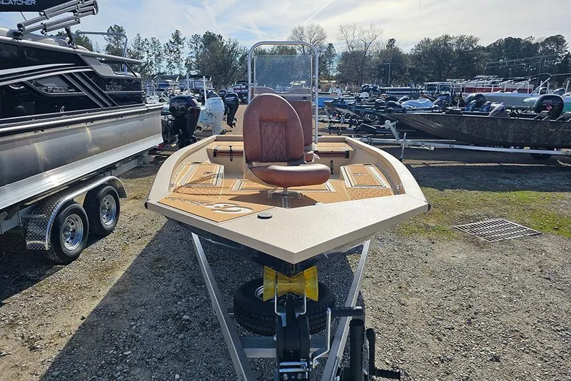 Slide: The Image of 2026 G3 Bay 19 GX boat on trailer in outdoor showroom. - 4